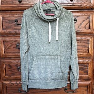Derek Heart lightweight Gray and Green Cowl Neck Sweatshirt